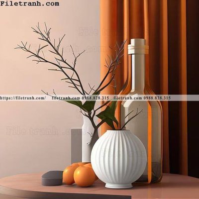 File tranh buc tranh truu tuong ve hoa Morandi 101 (bản gốc) treo tường