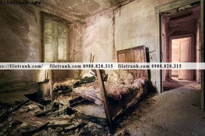 File gốc buc tranh ve nhung ngoi nha do nat o My 122 (in lụa) trang trí tường