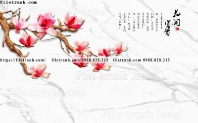 Download file gốc buc tuong nen hoa va chim phao chi 342 (in lụa) hoa lá