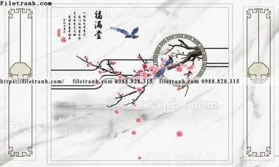 Tải file tranh gốc buc tuong nen hoa va chim phao chi 375 chất lượng cao