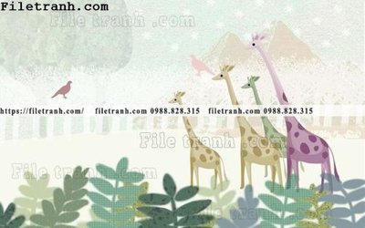 Hình ảnh file gốc in lụa buc tuong nen hoat hinh tre em360