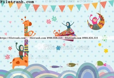 File tranh ảnh gốc buc tuong nen hoat hinh tre em391 dùng cho in khổ lớn