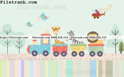 File in ấn buc tuong nen hoat hinh tre em399 (bản gốc) chất lượng cao