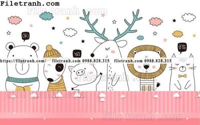 File gốc buc tuong nen hoat hinh tre em511 (in 3D) cho trang trí