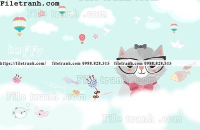 File gốc buc tuong nen hoat hinh tre em546 (in tráng gương) hiện đại