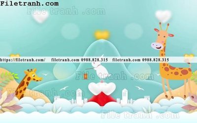 File gốc buc tuong nen hoat hinh tre em607 (in 3D) nghệ thuật