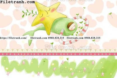 File in trần buc tuong nen hoat hinh tre em618 (bản gốc) phong cảnh