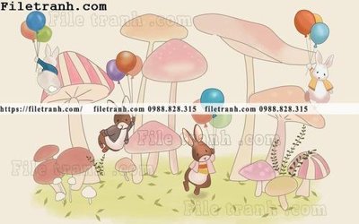 File tranh in trần buc tuong nen hoat hinh tre em623 (ảnh gốc siêu nét)