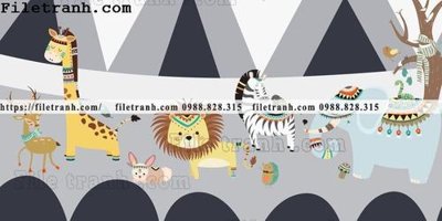 File tranh buc tuong nen hoat hinh tre em625 (gốc) chủ đề động vật