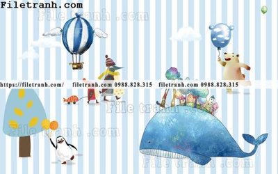 Download file gốc buc tuong nen hoat hinh tre em638 (in lụa) nghệ thuật