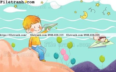 File ảnh buc tuong nen hoat hinh tre em671 (gốc) trang trí khách sạn