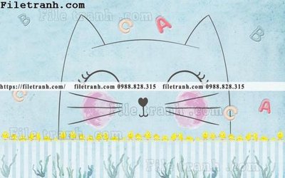 File in lụa buc tuong nen hoat hinh tre em679 (tân cổ điển) buc tuong nen hoat hinh tre em679