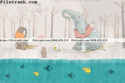 File tranh PSD buc tuong nen hoat hinh tre em680 chất lượng cao