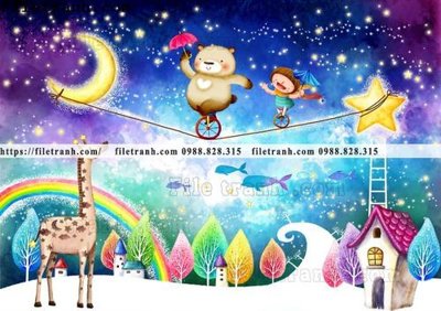 File PSD buc tuong nen hoat hinh tre em693 (gốc) cho in quảng cáo