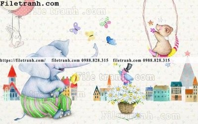 File PSD buc tuong nen hoat hinh tre em708 (gốc) tách lớp chi tiết