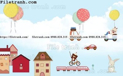 Download file gốc buc tuong nen hoat hinh tre em732 (in lụa) hoa lá