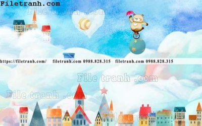 File in lụa buc tuong nen hoat hinh tre em739 (hoa văn) buc tuong nen hoat hinh tre em739