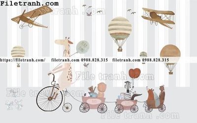 File in ấn buc tuong nen hoat hinh tre em757 chuyên nghiệp