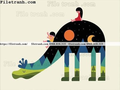 Ảnh gốc buc tuong nen hoat hinh tre em763 (độ nét cao) in mica