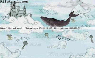 Hình ảnh file gốc in trần nhà buc tuong nen hoat hinh tre em783