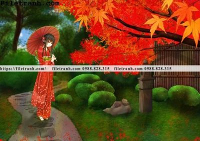 Hình ảnh file gốc in lụa buc ve nhan vat anime trong game 260