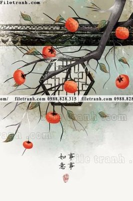 Ảnh gốc file in lụa canh hoa man tai loc 621 chi tiết