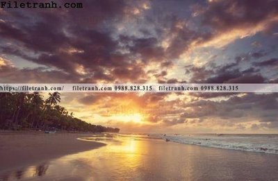 File tranh in tráng gương canh hoang hon tren bien 116 (siêu nét)