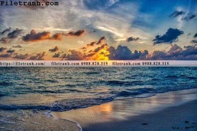 File tranh canh hoang hon tren bien 130 (ảnh gốc) in trần xuyên sáng