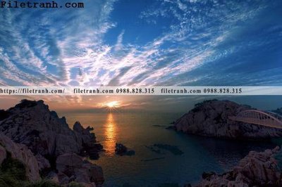 Download file tranh canh hoang hon tren bien 194 (file gốc PSD)