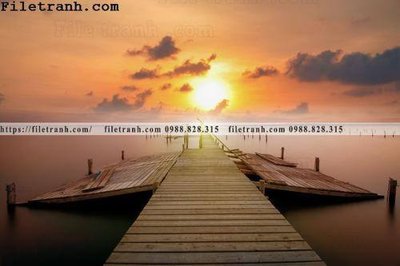 File tranh canh hoang hon tren bien 195 (gốc) phong cách tối giản