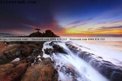 File tranh gốc canh hoang hon tren bien 202 (bản đẹp) độc quyền