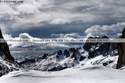 File tranh canh tuyet tren dinh nui 560 (bản gốc) in canvas