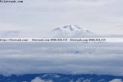 File tranh canh tuyet tren dinh nui 606 (bản gốc) treo quán cafe