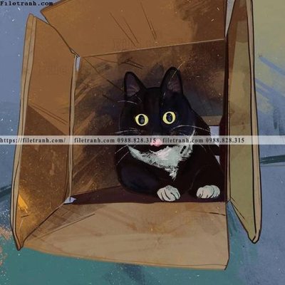 File tranh gốc chu meo ngo nghinh ve tay 512 (bản quyền) Filetranh.com