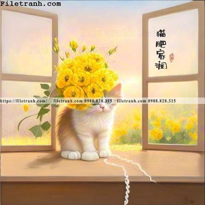 File in mica con meo truu tuong 126 (bản gốc) sắc sảo