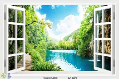File tranh File gốc cửa sổ 3D CS90 (bản gốc) in lụa 5D