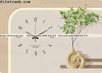 File gốc dong ho trang tri nha hang dep 121 (in lụa) tranh thuận buồm