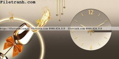 File tranh dong ho trang tri nha hang dep 133 (bản gốc) in lụa dán tường