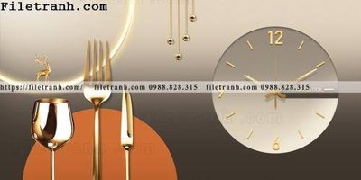 File gốc dong ho trang tri nha hang dep 134 (in lụa) tranh thuận buồm