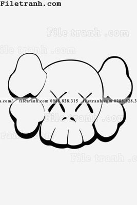 File gốc gau kaws moi 101 (in lụa) trang trí tường