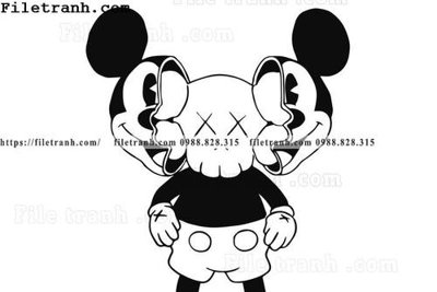 File tranh gau kaws moi 119 (ảnh gốc) in trần xuyên sáng