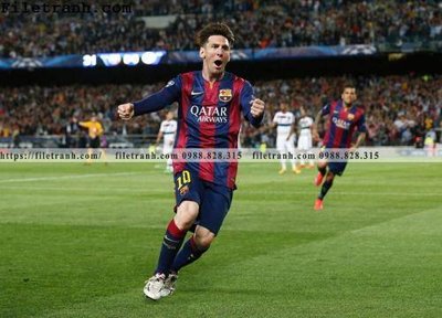 File tranh hinh anh cau thu bong da Messi 116 (bản gốc) in lụa 3D
