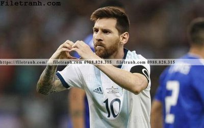 File tranh hinh anh cau thu bong da Messi 203 (bản gốc) in lụa 3D