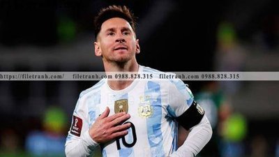 File tranh hinh anh cau thu bong da Messi 256 (bản gốc) in lụa 3D
