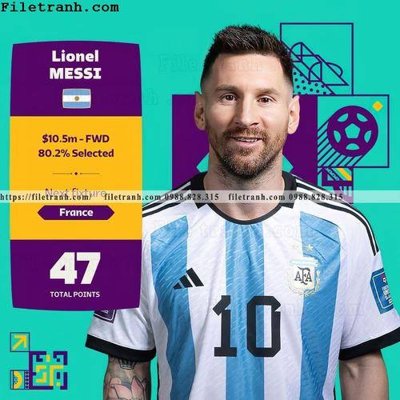 File in mica hinh anh cau thu bong da Messi 384 (ảnh gốc) đẹp