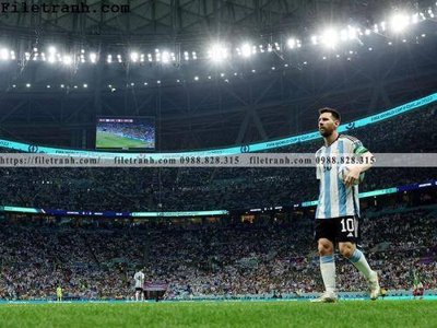 File tranh hinh anh cau thu bong da Messi 404 (bản gốc) in lụa 3D