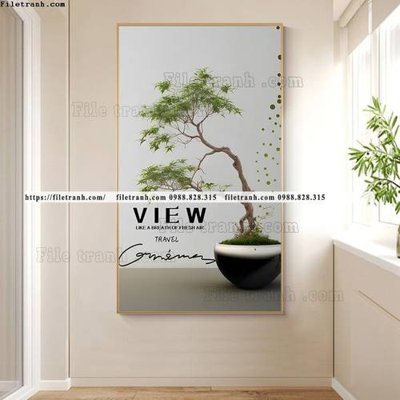 Download file gốc hinh anh cay xanh phong cach wabi sabi 526 (in lụa) hoa lá