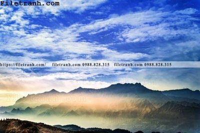 Download file gốc hinh anh dinh nui may va bien 227 (in lụa) tranh 3D