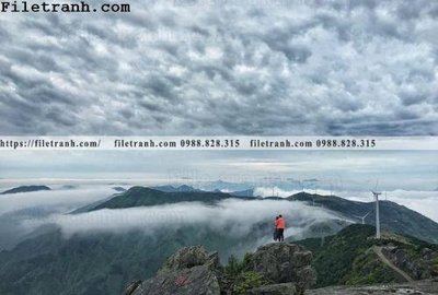 File tranh gốc hinh anh dinh nui may va bien 252 (bản quyền) file PSD