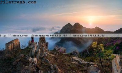 File gốc hinh anh dinh nui may va bien 272 (in lụa) tranh mã đáo